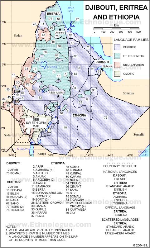Mapa de Etiopía